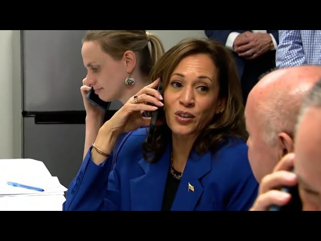 Kamala Harris and Tim Walz visit campaign call center in Rochester, PA